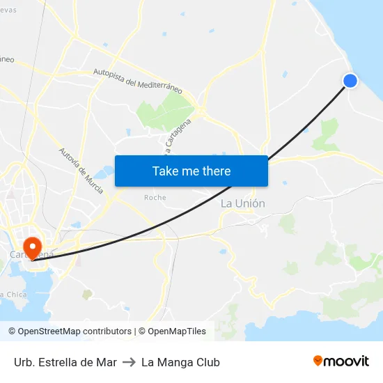 Urb. Estrella de Mar to La Manga Club map