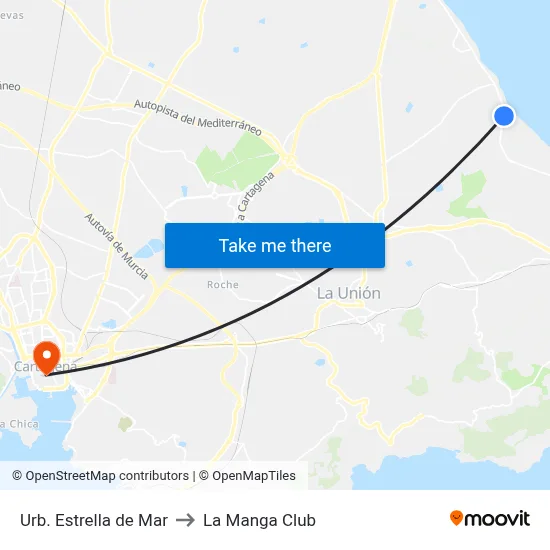 Urb. Estrella de Mar to La Manga Club map