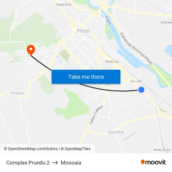 Complex Prundu 2 to Mosoaia map