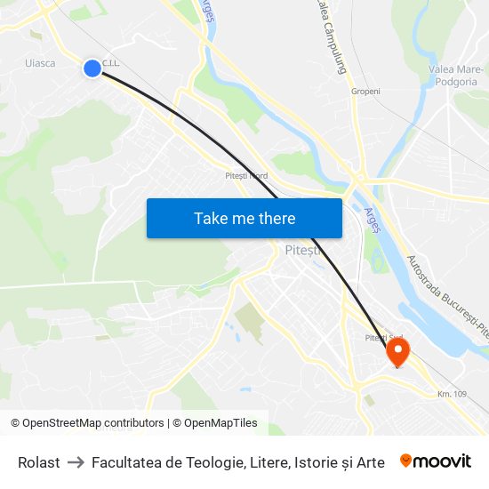 Rolast to Facultatea de Teologie, Litere, Istorie și Arte map