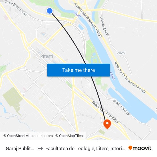 Garaj Publitrans to Facultatea de Teologie, Litere, Istorie și Arte map