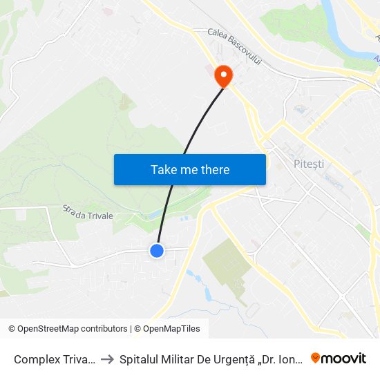 Complex Trivale 1 to Spitalul Militar De Urgență „Dr. Ion Jianu” map
