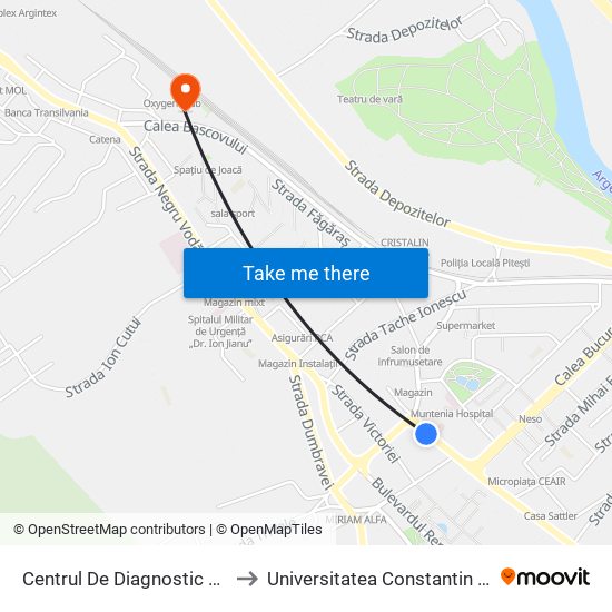 Centrul De Diagnostic Și Tratament to Universitatea Constantin Brâncoveanu map