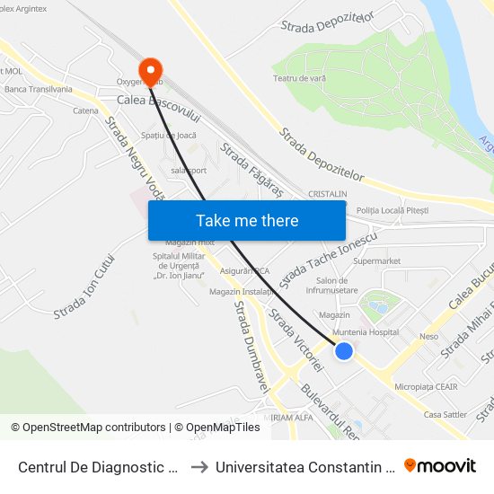 Centrul De Diagnostic Și Tratament to Universitatea Constantin Brâncoveanu map