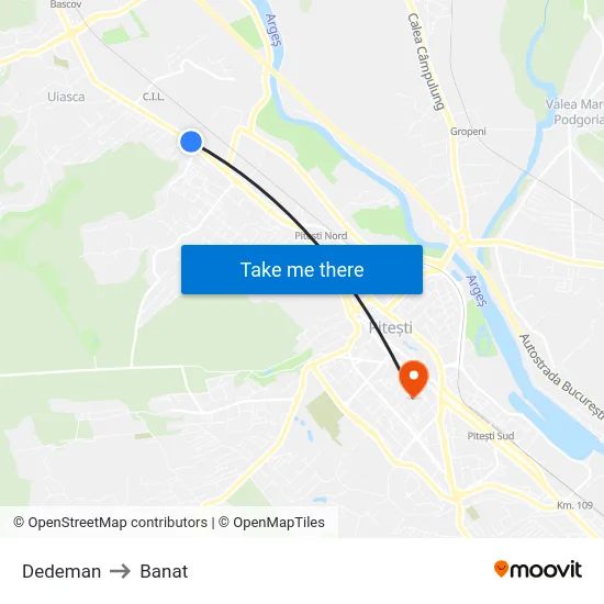 Dedeman to Banat map