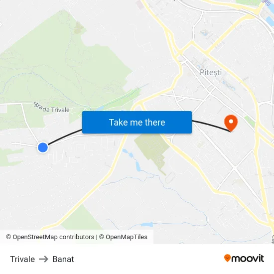 Trivale to Banat map