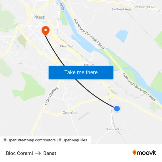 Bloc Coremi to Banat map
