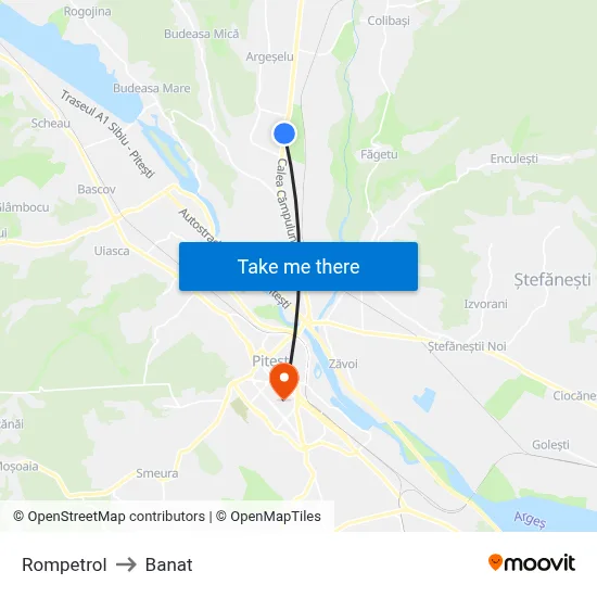 Rompetrol to Banat map
