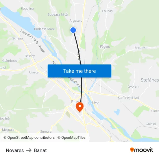Novares to Banat map