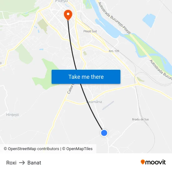 Roxi to Banat map