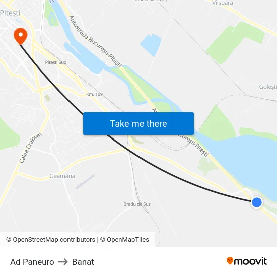 Ad Paneuro to Banat map