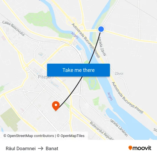 Râul Doamnei to Banat map