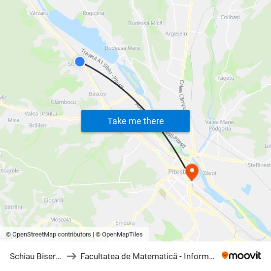 Schiau Biserică to Facultatea de Matematică - Informatică map