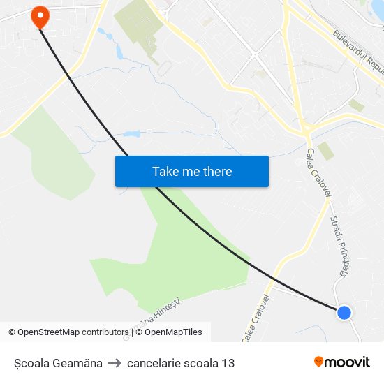 Școala Geamăna to cancelarie scoala 13 map