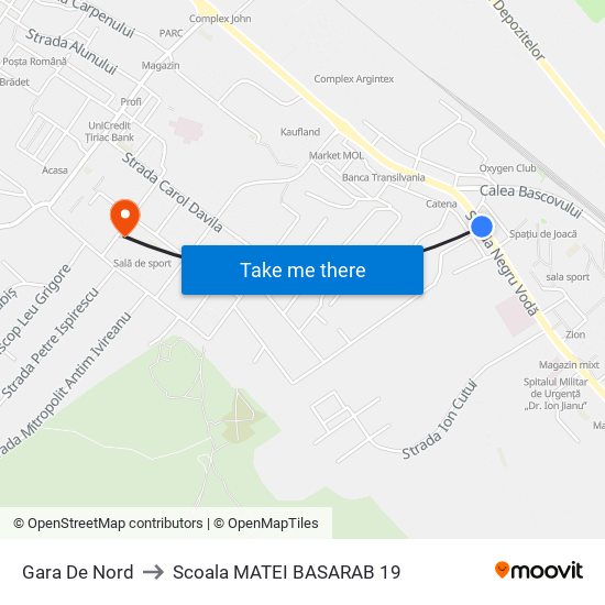Gara De Nord to Scoala MATEI BASARAB 19 map