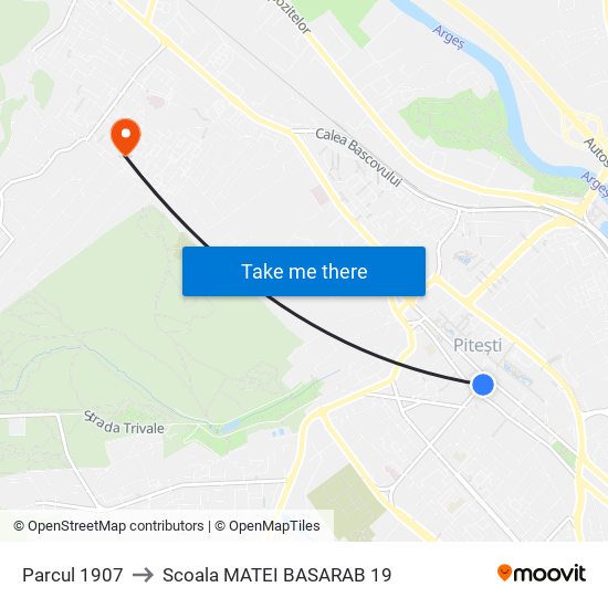 Parcul 1907 to Scoala MATEI BASARAB 19 map