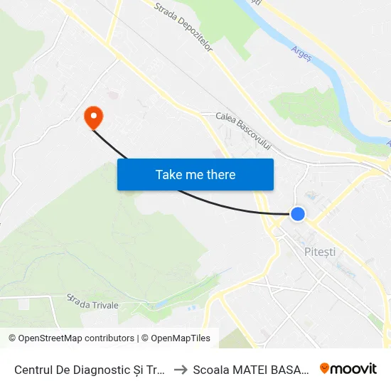 Centrul De Diagnostic Și Tratament to Scoala MATEI BASARAB 19 map