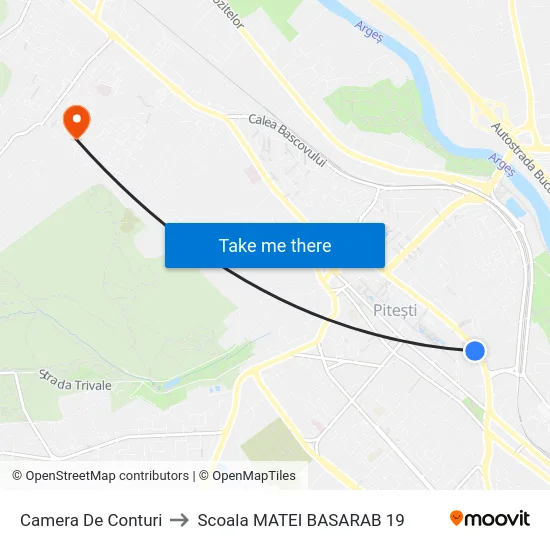 Camera De Conturi to Scoala MATEI BASARAB 19 map