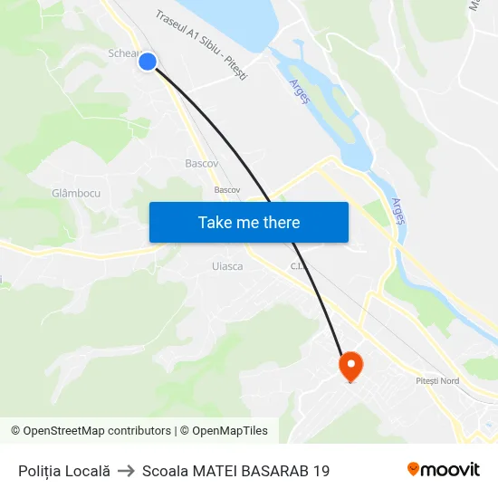 Poliția Locală to Scoala MATEI BASARAB 19 map