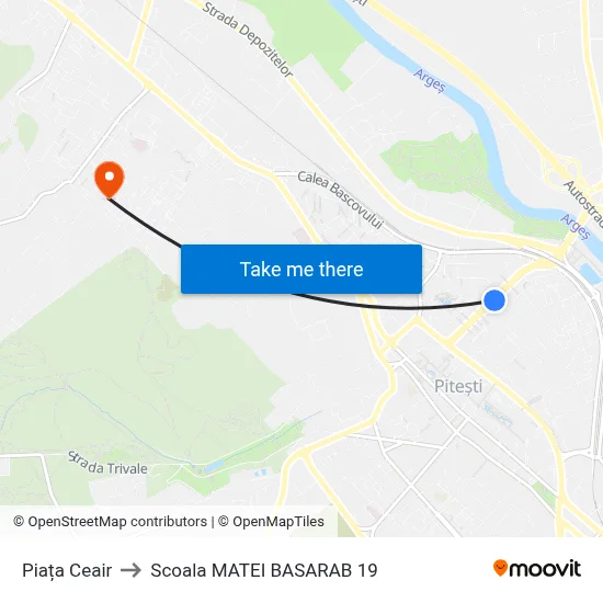 Piața Ceair to Scoala MATEI BASARAB 19 map