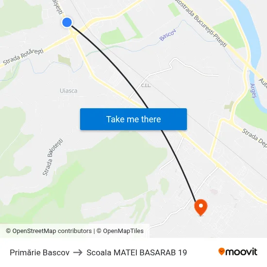 Primărie Bascov to Scoala MATEI BASARAB 19 map