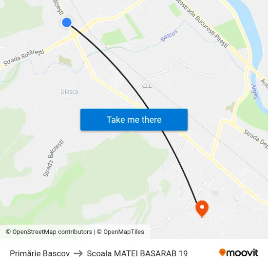 Primărie Bascov to Scoala MATEI BASARAB 19 map