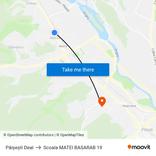Păișești Deal to Scoala MATEI BASARAB 19 map