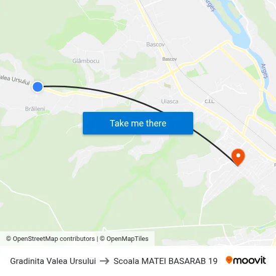 Gradinita Valea Ursului to Scoala MATEI BASARAB 19 map