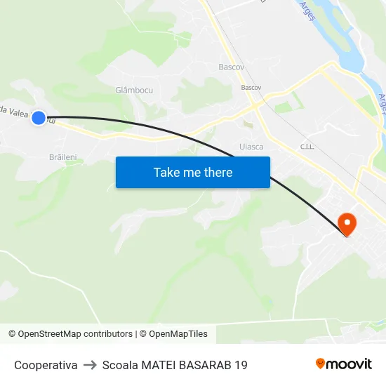 Cooperativa to Scoala MATEI BASARAB 19 map