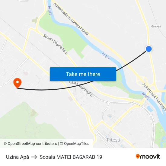 Uzina Apă to Scoala MATEI BASARAB 19 map