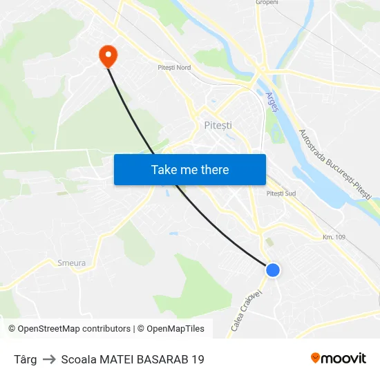 Târg to Scoala MATEI BASARAB 19 map