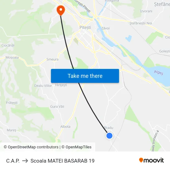 C.A.P. to Scoala MATEI BASARAB 19 map