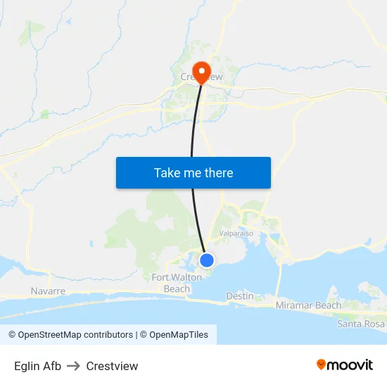 Eglin Afb to Crestview map