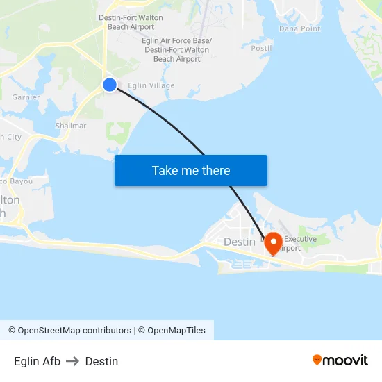 Eglin Afb to Destin map