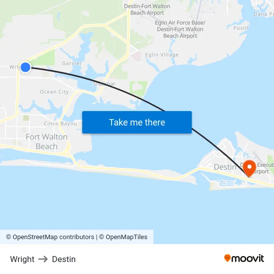 Wright to Destin map