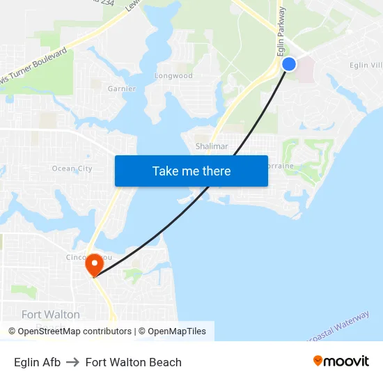 Eglin Afb to Fort Walton Beach map
