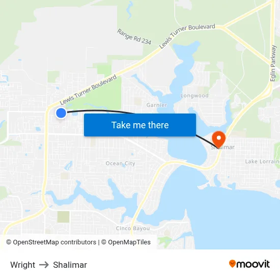Wright to Shalimar map