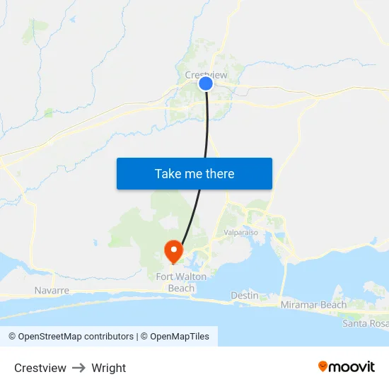 Crestview to Wright map