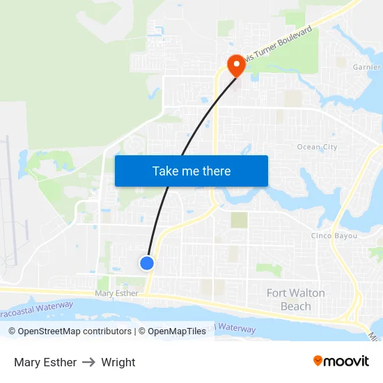 Mary Esther to Wright map