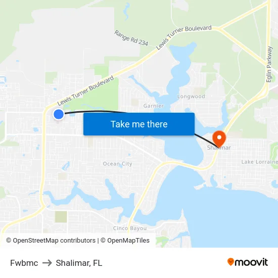 Fwbmc to Shalimar, FL map