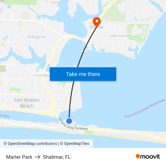 Marler Park to Shalimar, FL map