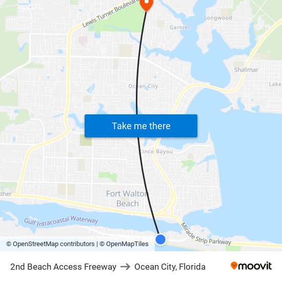 2nd Beach Access Freeway to Ocean City, Florida map