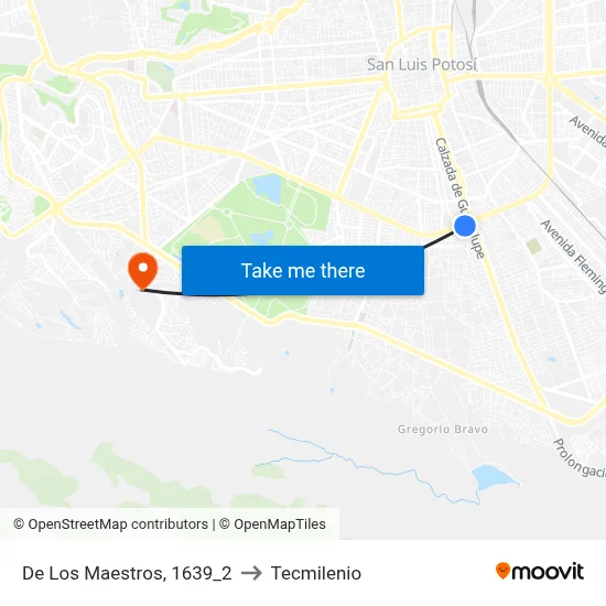 De Los Maestros, 1639_2 to Tecmilenio map