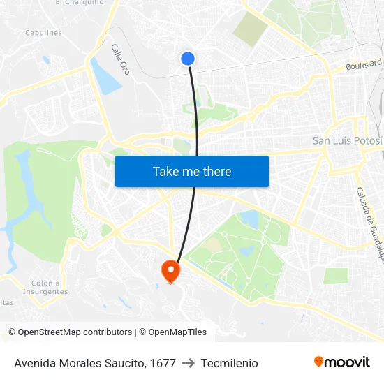 Avenida Morales Saucito, 1677 to Tecmilenio map