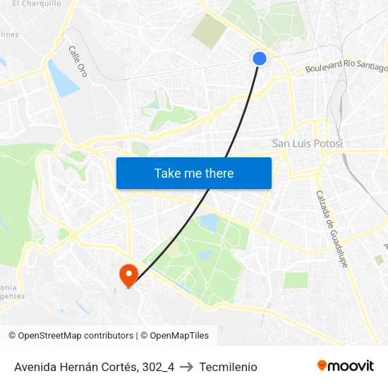 Avenida Hernán Cortés, 302_4 to Tecmilenio map