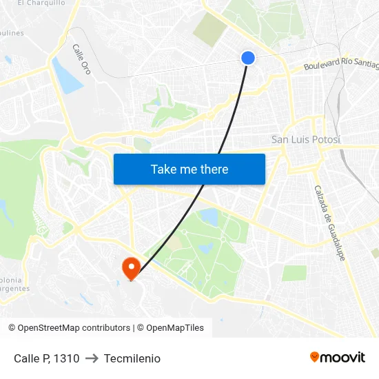 Calle P, 1310 to Tecmilenio map