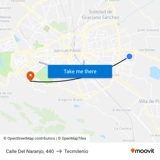 Calle Del Naranjo, 440 to Tecmilenio map