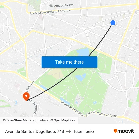 Avenida Santos Degollado, 748 to Tecmilenio map