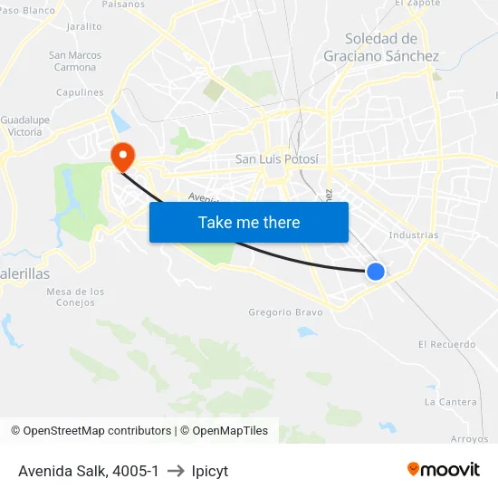 Avenida Salk, 4005-1 to Ipicyt map