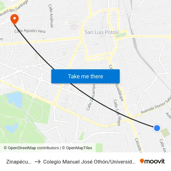 Zinapécuaro, 100 to Colegio Manuel José Othón / Universidad Del Centro De México map